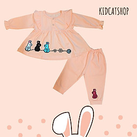 Bộ sơ sinh dài tay bé gái hình thỏ ngộ nghĩnh Cotton 100% S071 KidCat Shop Quần áo trẻ em Made in Việt Nam