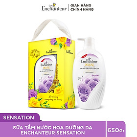 [Hộp quà dưỡng da thơm mịn] Sữa tắm nước hoa Enchanteur Sensation gợi cảm tinh tế mịn màng quyến rũ 650gr 	