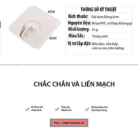 Mua Combo 10 móc dính tường CICO-042 treo đồ trong suốt tiện lợi