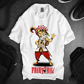 Áo thun Nam Nữ Không cổ FAIRY TAIL NASTU CẦM GẬY MSOP-22 mẫu mới cực đẹp, có size bé cho trẻ em / áo thun Anime Manga Unisex Nam Nữ, áo phông thiết kế cổ tròn basic cộc tay thoáng mát