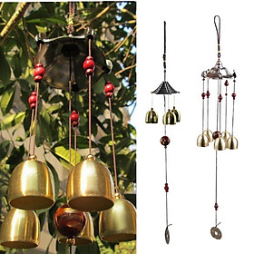 2pcs Metal Lucky Bells Oriental Wind Chime Outdoor Garden Hanging Decor