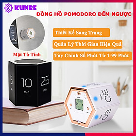 Đồng Hồ Pomodoro Hình Khối Lục Giác KUNBE Đếm Ngược Hẹn Giờ Nấu Ăn, Tập Thể Dục, Quản Lý Thời Gian Hiệu Quả