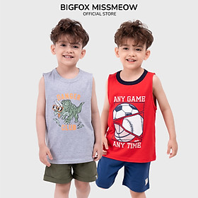 Áo ba lỗ bé trai BIGFOX - MISS MEOW chất cotton mền mịn họa tiết đẹp size trẻ em 3,4,5,6,7,8 tuổi