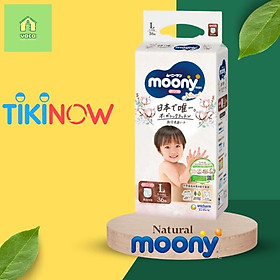 Tã/bỉm quần Moony cao cấp Natural đủ size M46/L36/XL32 Vaca Baby House