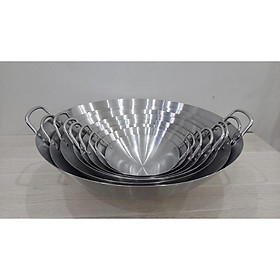 Mua Chảo inox cao cấp 2 quai nhám size 40cm  45cm chuyên dùng nhà hàng