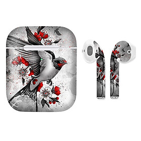 Mua Miếng dán skin cho AirPods in hình swallows and sakuras - CHR042 (AirPods  1 2  Pro  TWS  i12)