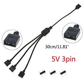 5V 3 Pin Computer Motherboard Extension Cable RGB Interface Connector Hub RGB Splitter Cable for Computer Chassis High Quality Color: One for three