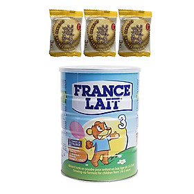 Sữa bột France Lait số 3 (900g) - Dinh dưỡng cho trẻ từ 1 -3 tuổi – Tặng 3 bánh quy dừa Nhật Bản hiệu Aee