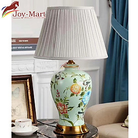 Mua Đèn ngủ để bàn - đèn trang trí phòng ngủ - đèn bàn gốm hoa văn tinh xảo MB8912