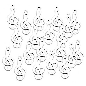 3-7pack 20Pcs Stainless Steel Music Symbols Charms Pendants for DIY Jewelry