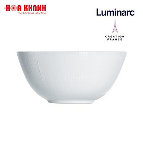 Tô Thủy Tinh Luminarc Diwali Lines 18cm trắng sứ cường lực, kháng vỡ - Bộ 3 cái - Q1672