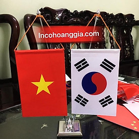 Cờ để bàn Việt nam Hàn quốc rút lên xuống được