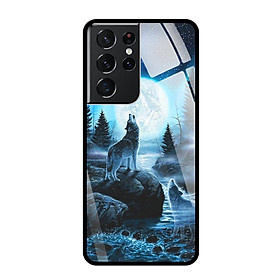 Ốp Lưng Kính Cường Lực Cho Điện Thoại SAMSUNG GALAXY S21 ULTRA - 0485 Wolf04 - Hàng Chính Hãng