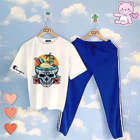 COMBO TIẾT KIỆM Set Đồ Bộ Áo Thun Tay Lửng Quần Kẻ 3Sọc, Quần Ulzzang 2 Sọc