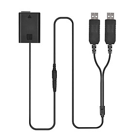 Dây Chuyển Đổi 2 USB Thay Thế Pin Ảo NP-FW50 Andoer Cho Các Dòng Máy Ảnh Sony NEX-3 series, NEX-5N/5R/5C/5T series, NEX-6 series, NEX-7 series, a5000, a6300, a6000, A33,DSC-RX10 RX10 II Đen