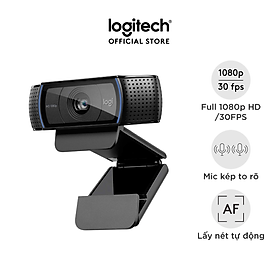 Mua Webcam Logitech C920 Pro Full HD 1080p 30FPS - micro kép to rõ  tự động lấy nét và chỉnh sáng HD  thấu kinh Full HD cao cấp  phù hợp PC/ Laptop/ Mac - Hàng chính hãng