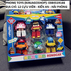 Hộp 6 robot cảnh sát policar biến hình thành ô tô cực đẹp (mẫu mới nhất, ảnh thật shop tự chụp)