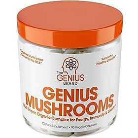 Genius Mushroom – Lions Mane, Cordyceps and Reishi – Immune System Booster & Nootropic Brain Supplement – Wellness Formula for Natural Energy,...