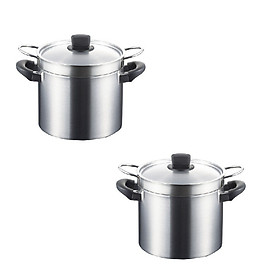 Mua Combo 02 Bộ nồi lửng 2in1 hấp/ luộc inox có tay cầm Tsubame ( 18cm & 22cm ) sử dụng được trên mọi loại bếp - Hàng nội địa Nhật Bản