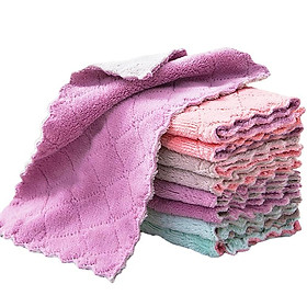 Mua Khăn lau tay nhà bếp khăn đa năng lau bát chén đĩa chất liệu cotton mềm mịn siêu thấm nước có móc treo tường tiện lợi