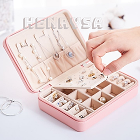Mua Hộp đựng trang sức  mỹ phẩm cao cấp  HENRYSA da PU chống nước 17x12x5cm