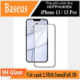 Mua Bộ 2 miếng dán kính cường lực cho iPhone 13 / 13 Pro (6.1 inch) full màn hình 3D hiệu Baseus Anti-explosion and Breakage-proof mỏng 0.3mm  vát cạnh 2.5D  độ cứng 9H  viền cứng mỏng - hàng nhập khẩu