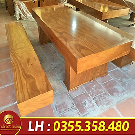 Mua bộ bàn ghế k3 gỗ cẩm vàng nam phi dài 2m4