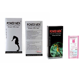 Combo 3 hộp bao cao su chống xuất tinh sớm Power Men (2 hộp cá ngựa bạc + 1 hộp cá ngựa đen) - Tặng kèm gel Nhật - 100% Hàng chuẩn hãng - Che tên sản phẩm 