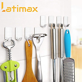 Combo 8 Móc Dán Tường Inox 304 Hình Chữ Nhật Móc Cong MD05 - Móc Treo Đồ Siêu Tiện Lợi