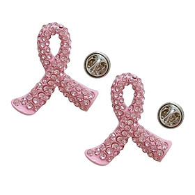 2x Lady Cancer Awareness Pink Ribbon Lapel Pin Brooch Badge Clothing Jewelry