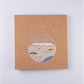 Album ảnh bìa vải DIY họa tiết núi và sa mạc