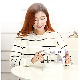 Mua Máy may mini gia đình để bàn tích hợp 2 chế độ may  có đèn led