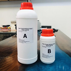 Bộ 1KG Keo đổ nhựa phủ sàn, phủ ảnh, đổ bàn pha màu Epoxy Resin loại thường khô cứng DTAB-A30-3N