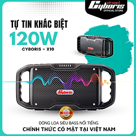 Mua Loa Nghe Nhạc Bluetooth Cyboris X10  Loa siêu Bass  Công suất 120W  Chống nước IPX6  Pin cực khủng 10000mAh. Hàng Chính Hãng