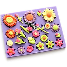 Mua Khuôn silicon làm rau câu các loại hoa dại  hoa hướng dương - Mã số 1672