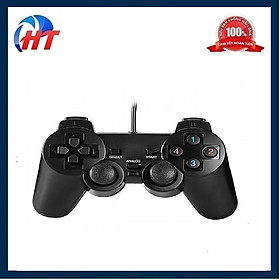 Tay cầm chơi game MKS GP-USB006 với thiết kế màu đen sử dụng khi chơi game-HT