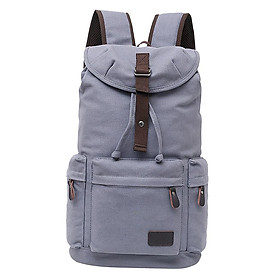 Mens Casual Canvas Backpack Travel School Bag Large Capacity Rucksack Black