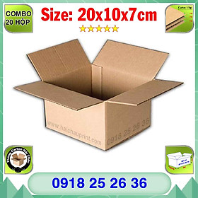  20 Hộp Carton, KT: 20x10x7cm, Hộp carton, Thùng carton, Hộp đóng hàng, Thùng đóng hàng, Hộp carton 3 lớp...