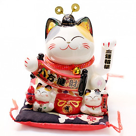 Mèo Thần tài Mũ quan Vẫy tay 17cm “Bát Phương Tấn Tài”