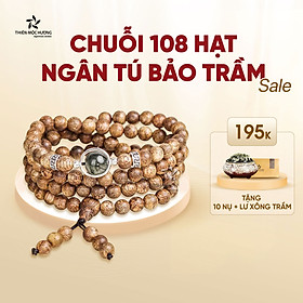 Vòng tay Trầm Hương 108 hạt Ngân Tú Bảo Trầm Charm bạc cao cấp 925 - Hạnh phúc vun đầy - Trầm Tốc Việt Nam - Thiên Mộc Hương