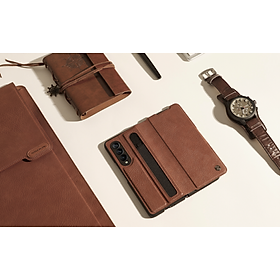 Bao Da dành cho Samsung Galaxy Z Fold 3 hiệu Nillkin Aoge Leather Cao Cấp - Hàng nhập khẩu