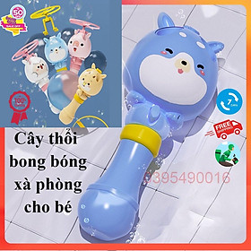 Cây Thổi bong bóng xà phòng BUBBLE TOY + chong chóng quay bay lên không