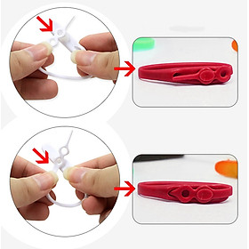 set 5 Bộ Dây Giày Cao Su Đàn Hồi Thắt BuộcThông Minh Sneaker V-Laces 14 Sợi 2 Nút Chỉnh Size Nam Nữ