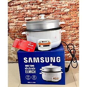 Mua Nồi lẩu  hấp điện đa năng Elmich EL-3566 dung tích 3.5L tặng kèm xửng hấp bảo hành 2 tháng