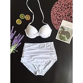 Bikini 2 mảnh áo gọng siêu nâng ngực mix quần lưng cao che bụng