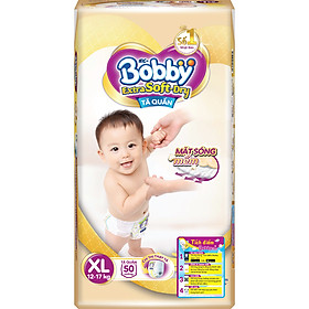 Tã Quần Siêu Mềm Bobby Extra Soft Dry Gói Siêu Lớn XL-50 Miếng (12-17kg)