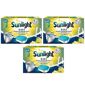 Combo 3 Hộp Viên Rửa Chén Bát Sunlight 5 in 1 Cho Máy Rửa Chén Bát (28V/Hộp)