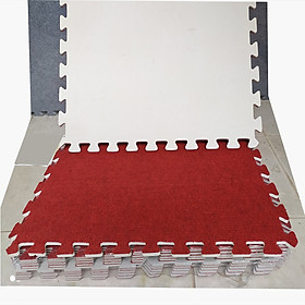 Mua 15 tấm xốp ghép  mặt thảm nỉ kích thước 40cm x 40cm x 0 6cm/tấm màu đỏ như hình kèm theo