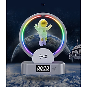 It shop - Đèn Ngủ Công Nghệ Kiêm Loa Bluetooth đa năng, sạc không dây, Đồng hồ, đèn led RGB Maglev Astronaut in Space