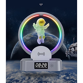 Mua It shop - Đèn Ngủ Công Nghệ Kiêm Loa Bluetooth đa năng  sạc không dây  Đồng hồ  đèn led RGB Maglev Astronaut in Space